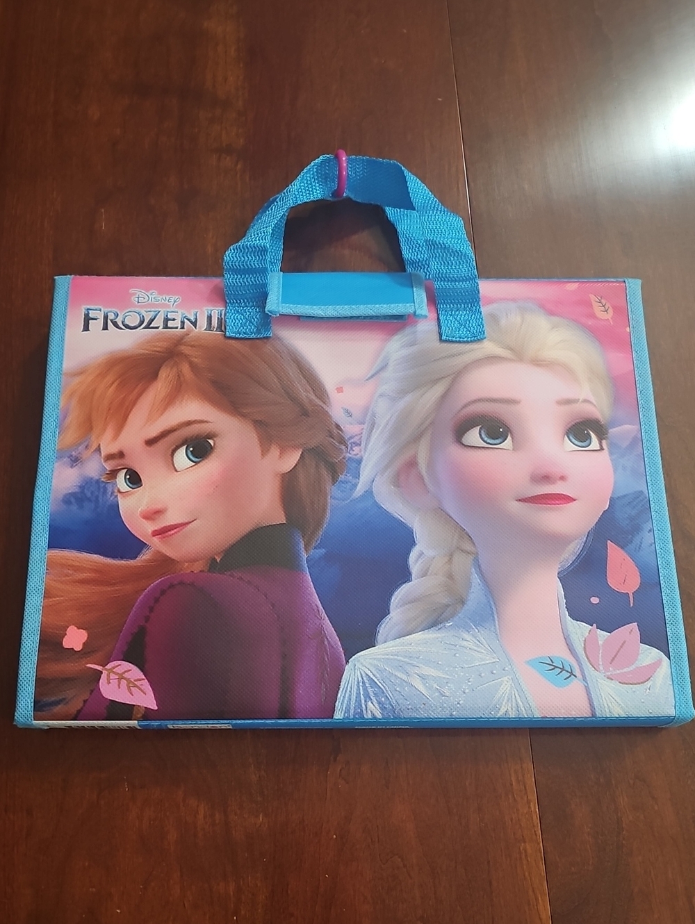 Disney Frozen II Blue and Pink Kids Folder with Anna and Elsa